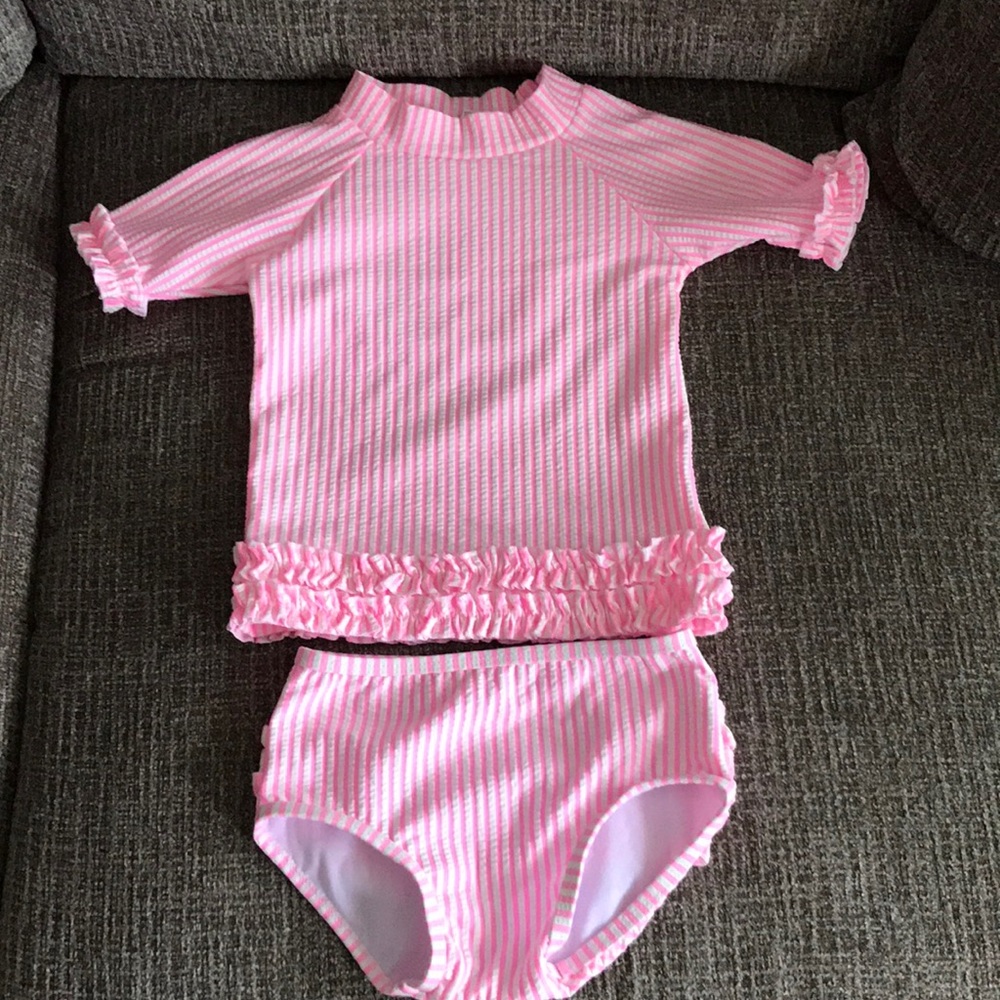 Baby infant Ruffle Butts swimsuit shirt and bottom